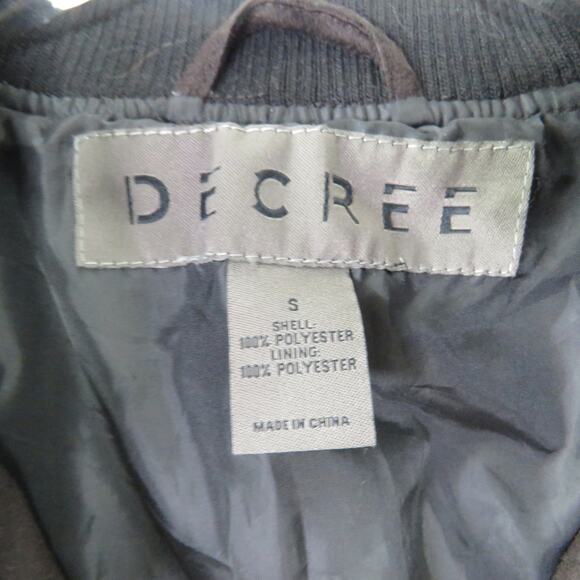 1990s Decree Men's Vintage Brown Leather Bomber Jacket Small - Picture 4 of 4